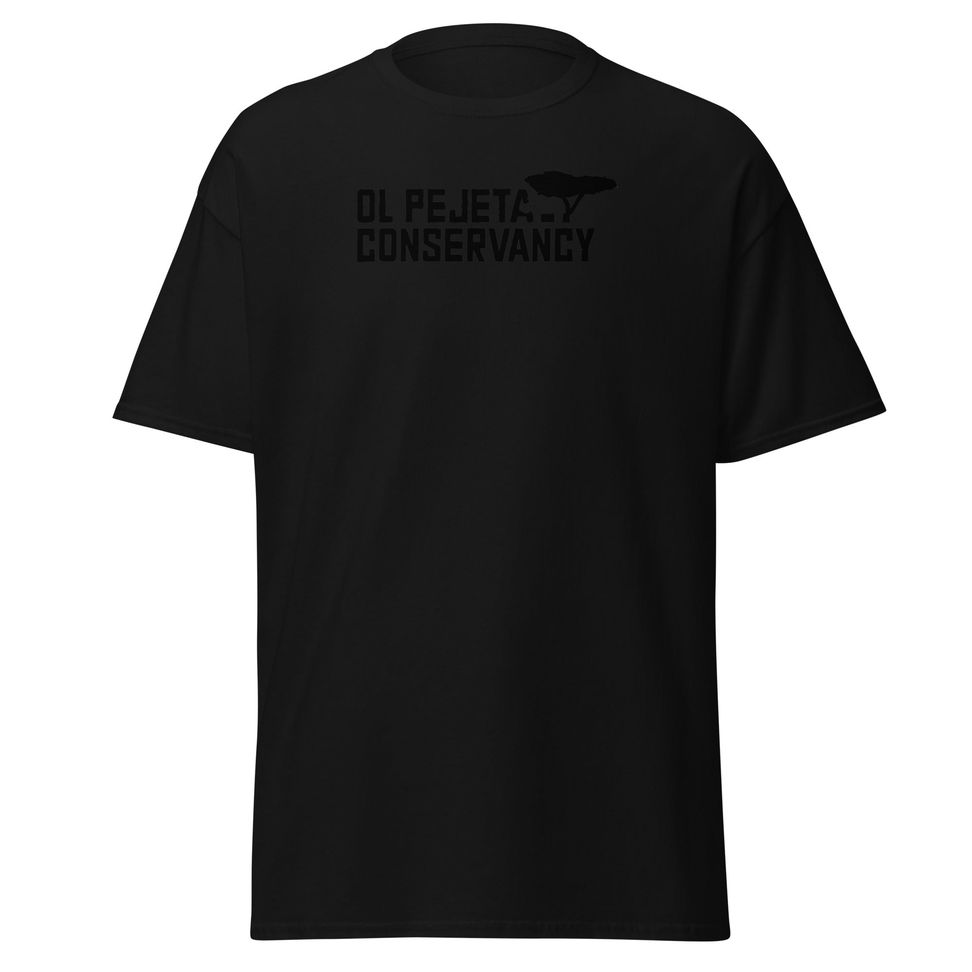 Ol Pejeta Tee by Tembo Collection – luxury safari wildlife t-shirt with geometric rhino art, 100% of profits to rhino conservation