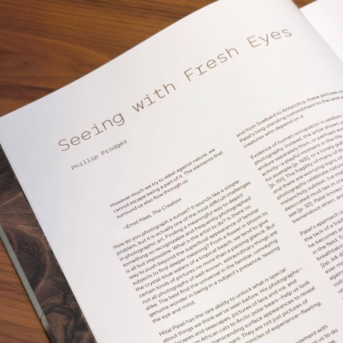 Opening page of Phillip Prodger's essay "Seeing with Fresh Eyes" in States of Nature