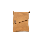 Brown leather pouch on a white background