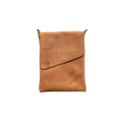 Brown leather pouch on a white background