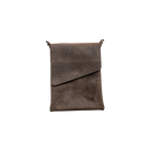 Brown leather pouch on a white background